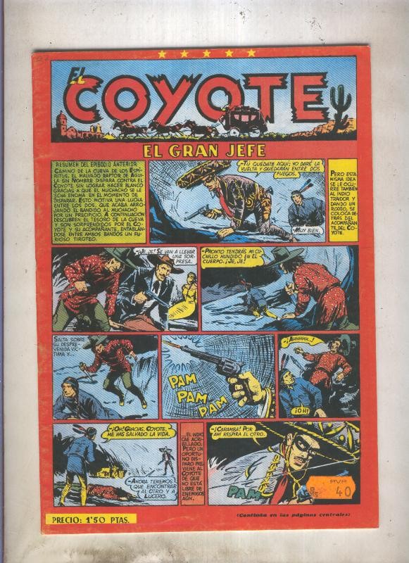 El Coyote facsimil numero 037: El gran jefe (numerado 2 en trasera)