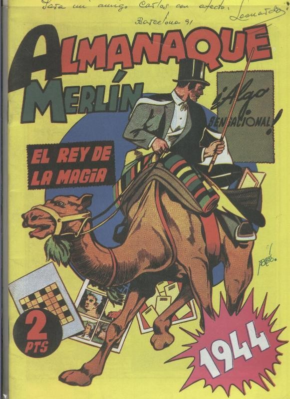 Facsimil: Mandrake almanaque 1944 (dedicatoria portada al dueño original)