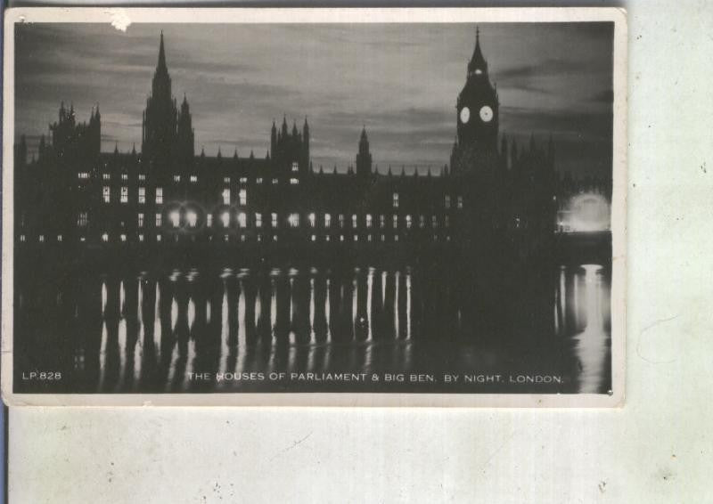 Postal 013518: Vista nocturna del parlamento ingles