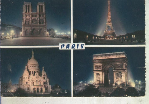 Postal 013532: Vistas nocturnas de Paris