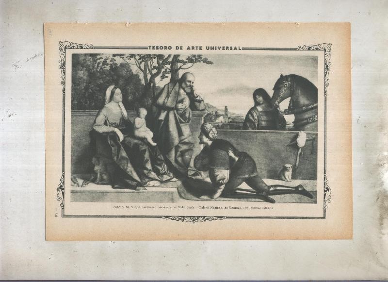 Lamina 150: Guerrero adorando al niño Jesus de Palma el Viejo