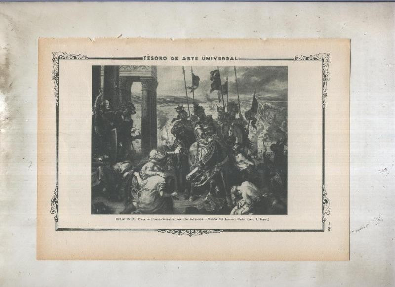 Lamina 170: Toma de Constantinopla por los cruzados de Delacroix