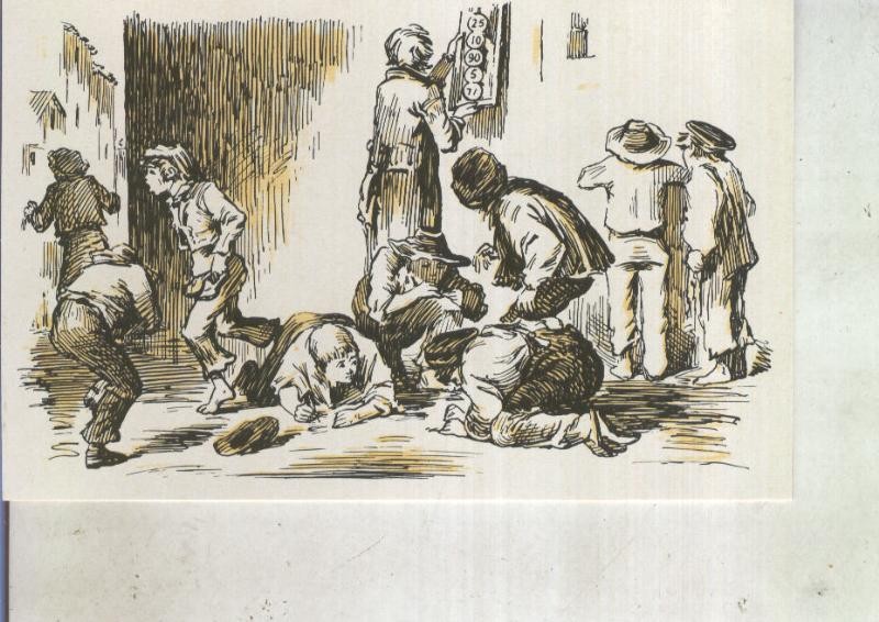 Postal 013570: Loteria primitiva 1859, dibujo de Ortego