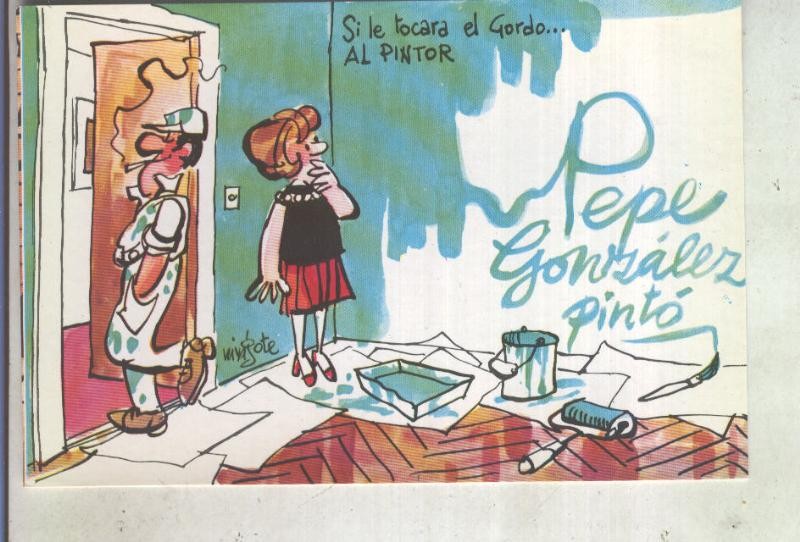 Postal 013648: Loteria Nacional, Mingote: Pintor