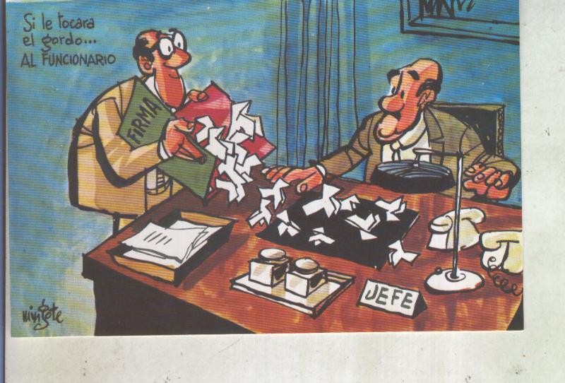 Postal 013651: Loteria Nacional, Mingote: Funcionario