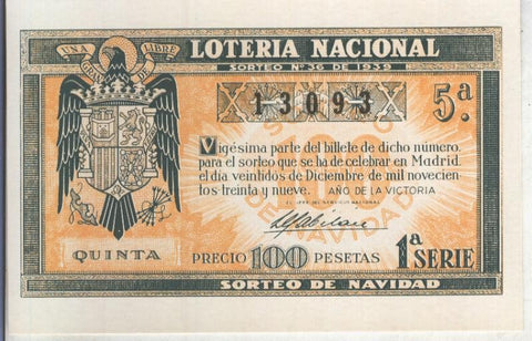 Postal 013683: Primer premio de la loteria nacional del 22.12.1939