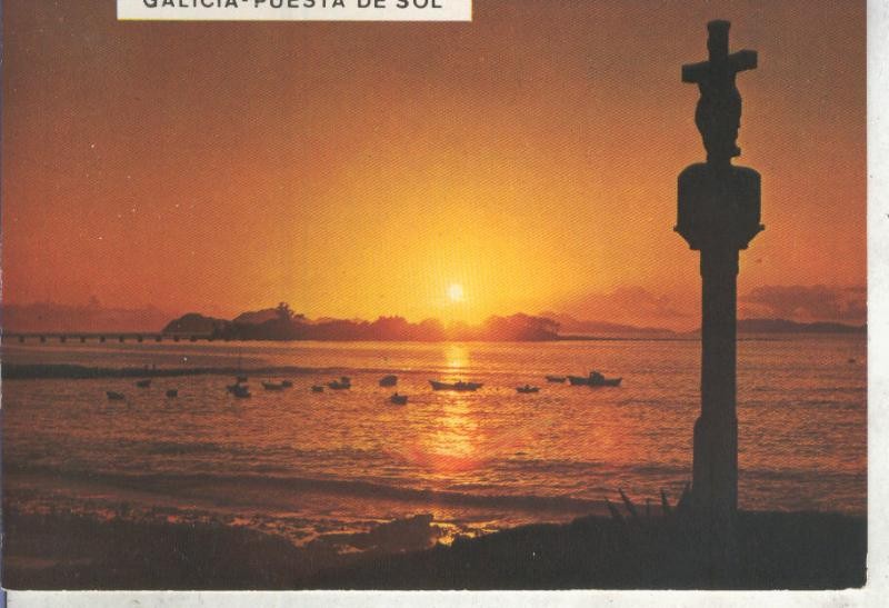 Postal 013693: Puesta de sol en Galicia