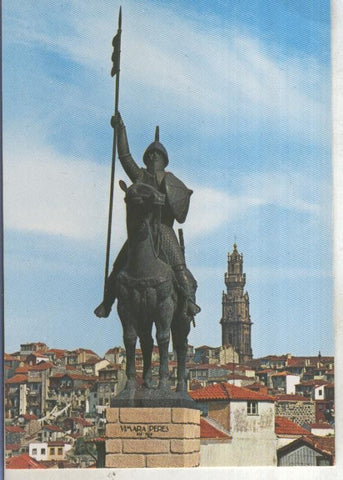 Postal 013787: Estatua de Vimara Perez en Porto, Portugal