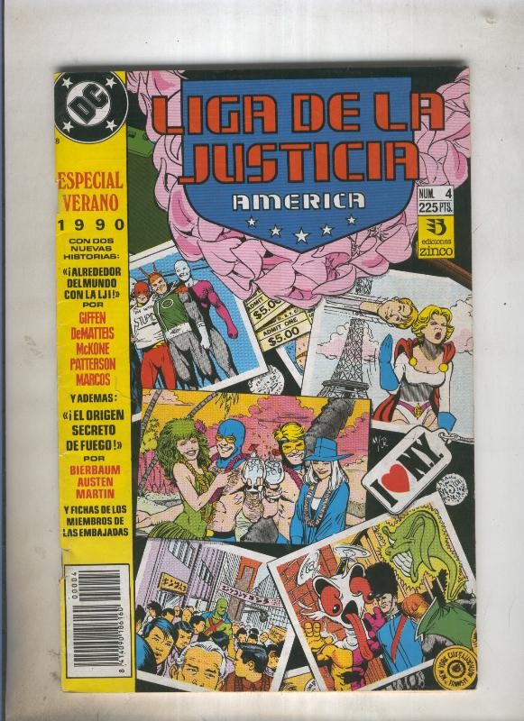 Liga de la Justicia America especial numero 4: Verano 1990 (numerado 3 en trasera)