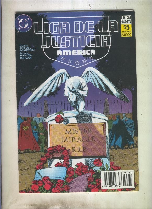Liga de la Justicia America numero 34 (numerado 2 en trasera)