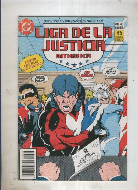 Liga de la Justicia America numero 36 (numerado 3 en trasera)