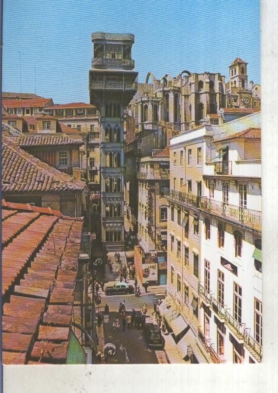 Postal 013839: Elevador de Santa Justa en Liboa, Portugal