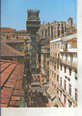 Postal 013839: Elevador de Santa Justa en Liboa, Portugal