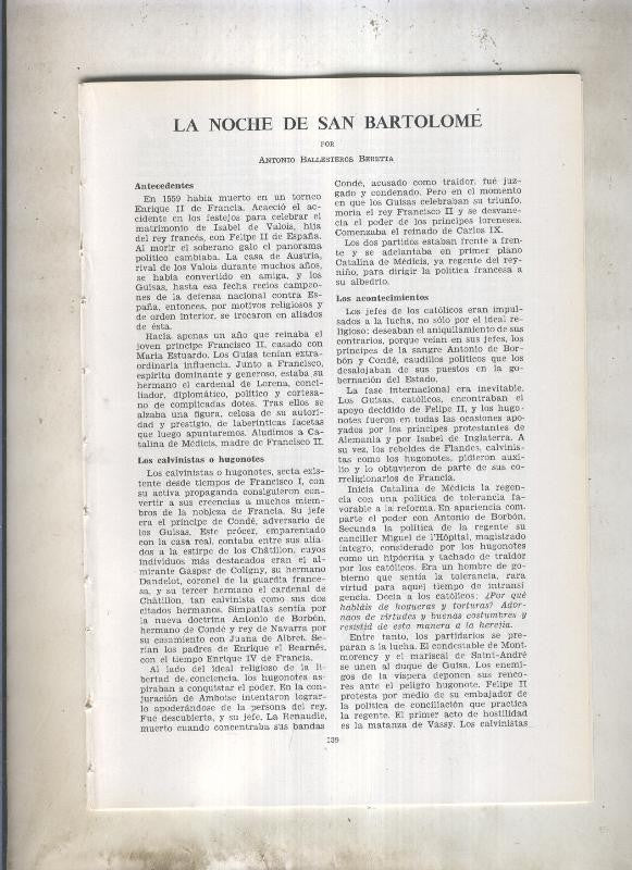 La noche de San Bartolome (Antonio Ballesteros Beretta)