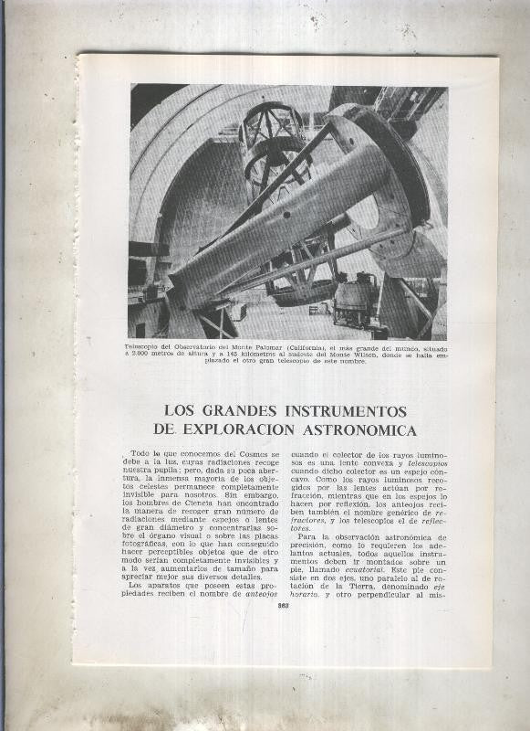 Los grandes instrumentos de exploracion astronomica