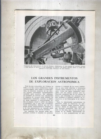 Los grandes instrumentos de exploracion astronomica