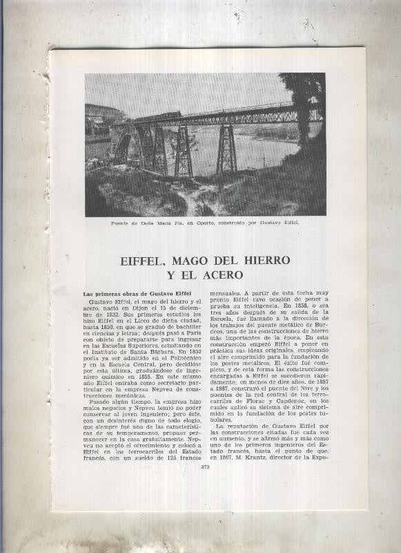 Eiffel, mago del hierro y el acero + La industria del corcho