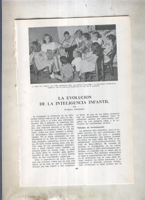 La evolucion de la inteligencia infantil (Patricia Argensola)