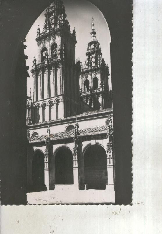 Postal 013960: Claustro y torre del Obradoiro de la catedral de Santiago