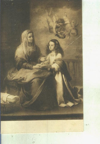 Postal 014002: Santa Ana dando leccion a la Virgen de Murillo