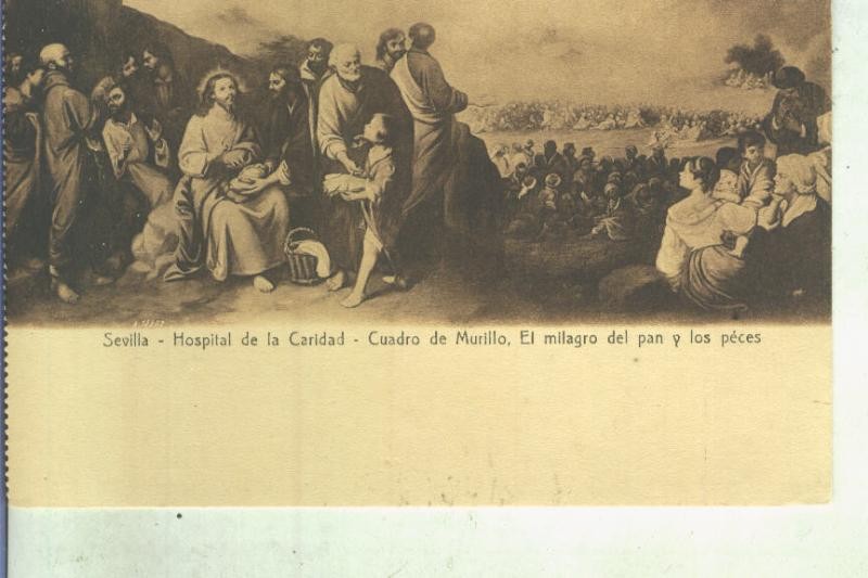 Postal 014040: El milagro del pan y los peces de Murillo
