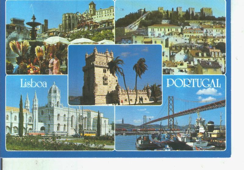 Postal 014136: Vistas varias de Lisboa, Portugal