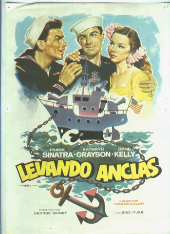 Poster ficha de cine: Levando anclas (Frank Sinatra-Gene Kelly)