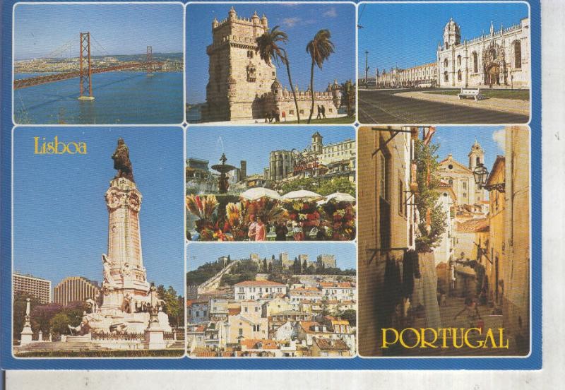 Postal 014137: Vistas varias de Lisboa, Portugal