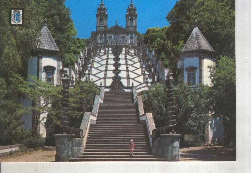 Postal 014154: Escalera del templo de Bon Jesus en Braga, Portugal