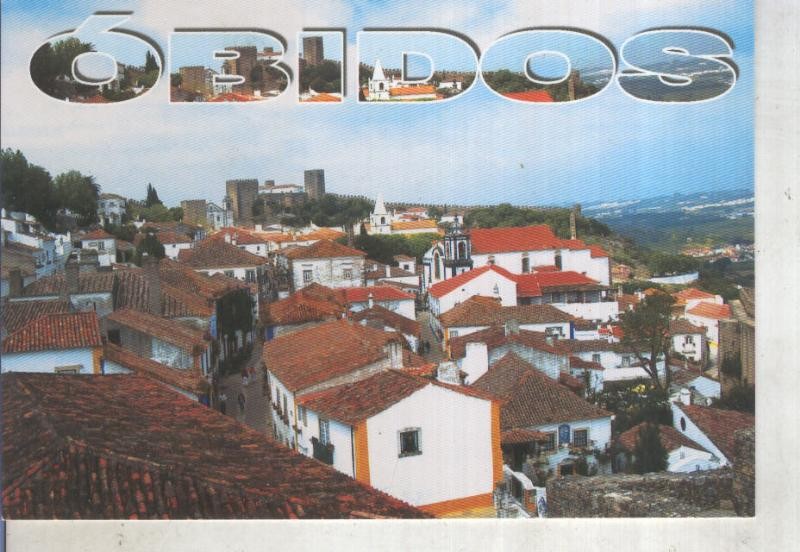 Postal 014156: Vista general de Obidos, Portugal