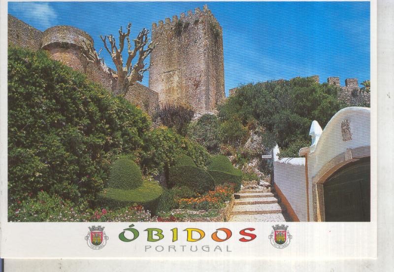 Postal 014158: Jardin de la torre de Menagem del Castillo de Obidos, Portugal