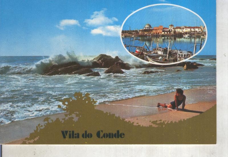 Postal 014164: Vista de Vila do Conde, Portugal