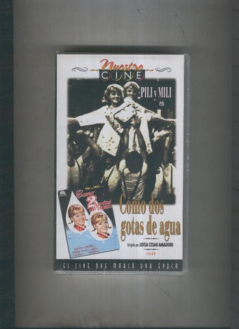 Video VHS: Como dos gotas de agua: Pili y Mili,etc