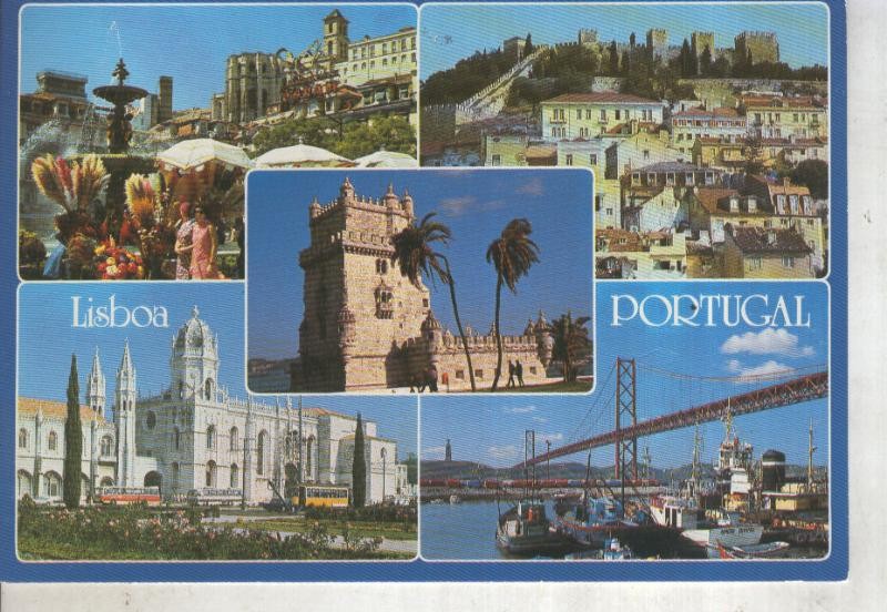 Postal 014227: Vistas varias de Lisboa, Portugal