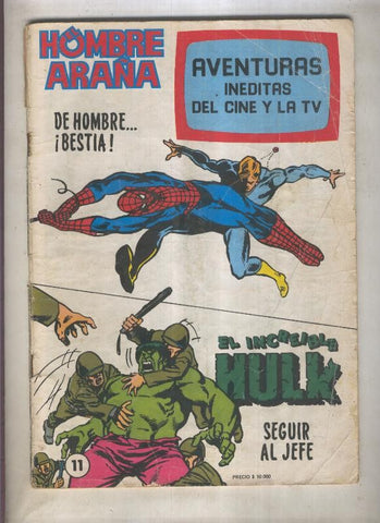 Aventuras Ineditas del Cine-TV numero 11: Spider/Hulk (numerado 2 en trasera)
