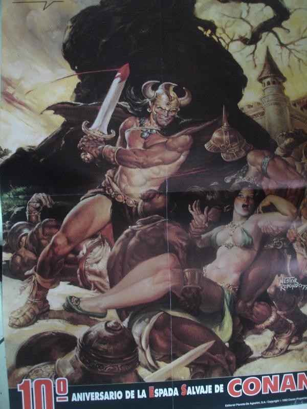Poster: 10 aniversario de la Espada Salvaje de Conan, ilustracion de Nestor Redondo