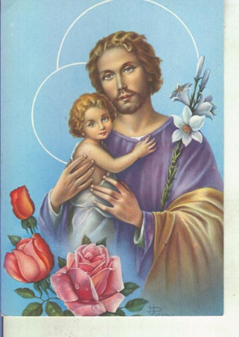 Postal 014293: San Jose con el niño Jesus