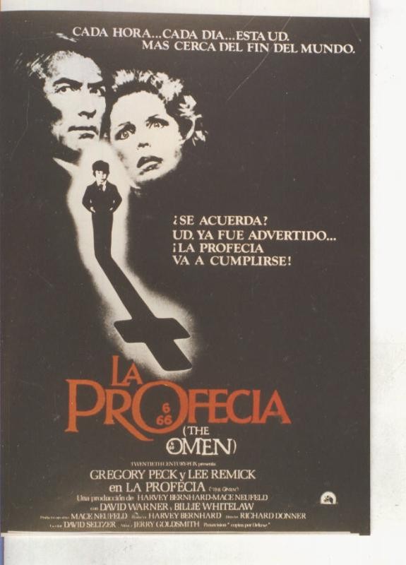 Foto cine 086: La profecia (Gregory Peck-Lee Remick)