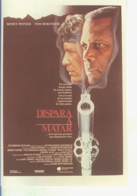 Foto cine 559: Dispara a matar (Sidney Poitier-Tom Berenger)