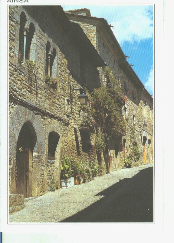 Postal 014371: Calle Mayor de Ainsa en el pirineo aragones