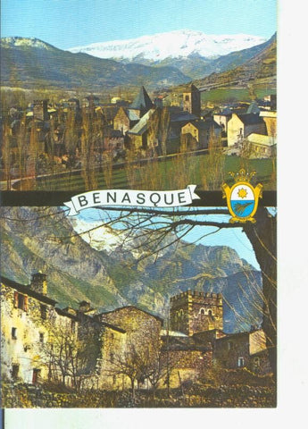 Postal 014380: Vista parcial y Torre Juste de Benasque, Huesca