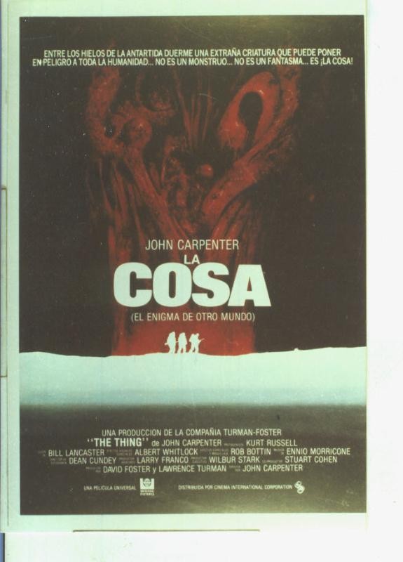 Foto cine 606: La cosa (John Carpenter-Kurt Russell)