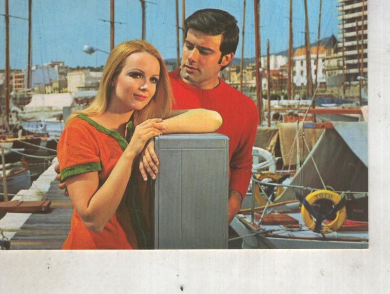 Postal 014440: Pareja romantica en puerto deportivo
