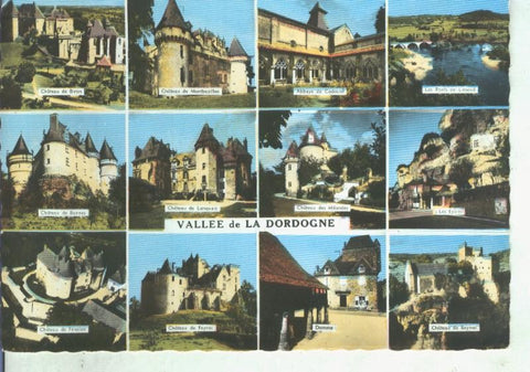 Postal 014477: Vistas varias de Vallee de La Dordogne, Francia