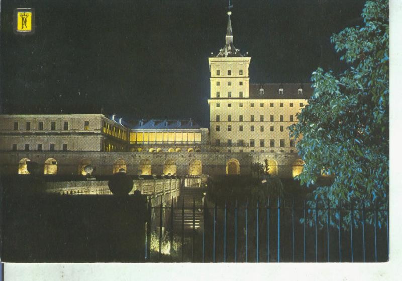 Postal 014485: Monasterio de El Escorial, vista nocturna
