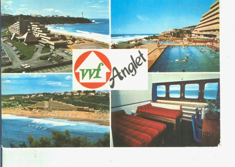Postal 014495: Vistas varias de Anglet, Biarritz, Francia