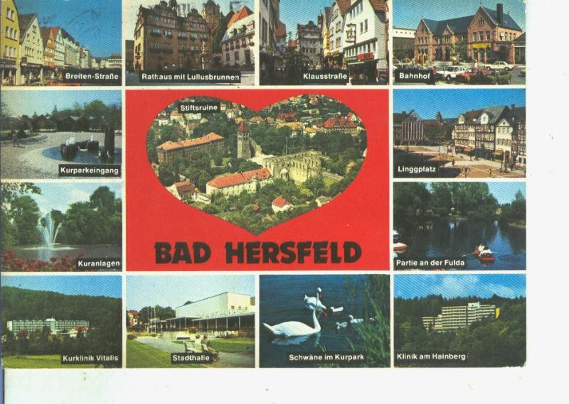 Postal 014496: Vistas varias de Bad Hersfeld, alemania