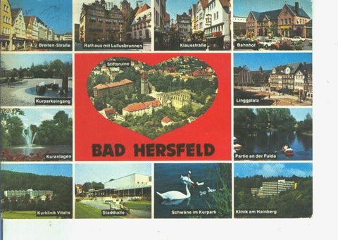 Postal 014496: Vistas varias de Bad Hersfeld, alemania