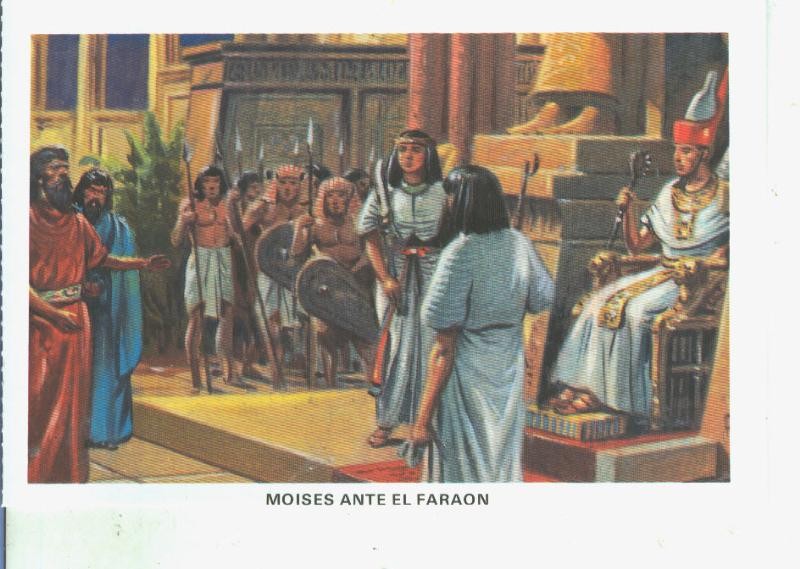 Postal 014529: La Biblia: Moises ante el faraon