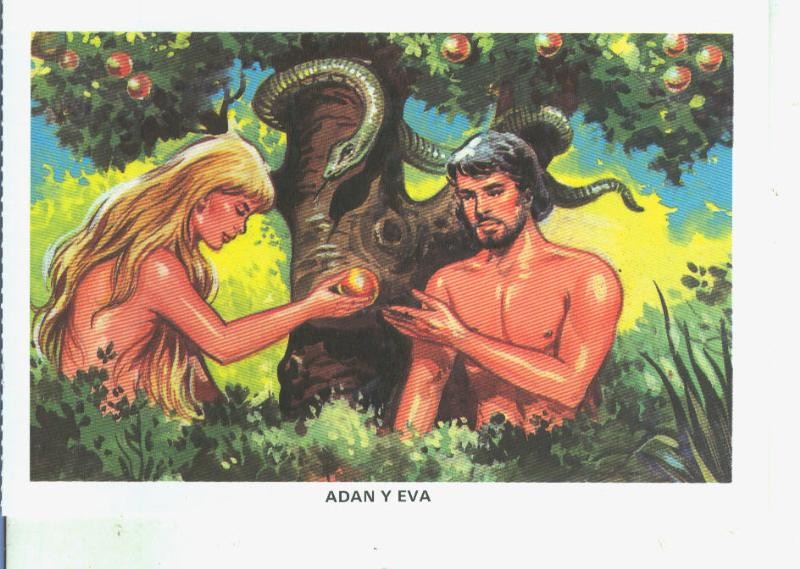 Postal 014539: La Biblia: Adan y Eva